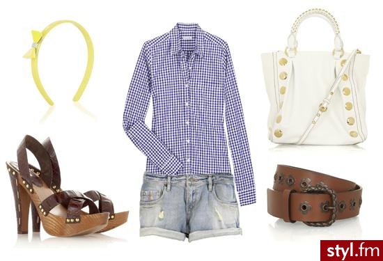 opaska - Jacobs (nie pasuje mi do zestawu;), buty - Miu Miu, koszula - Steven Alan, spodenki - Sass & Bide Atom of Loved, torba - Miu Miu, pasek - Bottega Veneta. - Styler