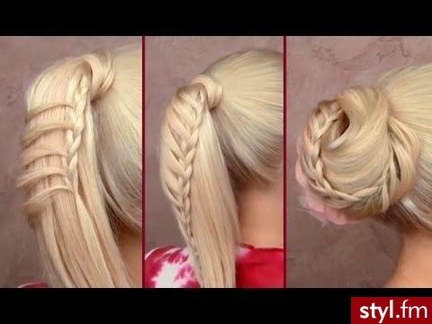 Blond Warkocze Proste Na co dzień Długie Fryzury