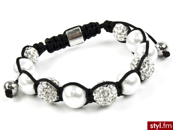 BRANSOLETKA SHAMBALLA SWAROVSKI PEARL DUŻE KULE - Bransoletki Biżuteria Moda