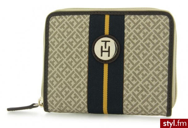 Tommy Hilfiger ELLEN SLG MEDIUM zIP AROUND SHITAKE - Portfele i etui Dodatki Moda