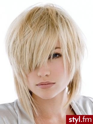 Blond Rozpuszczone Proste z grzywką Na co dzień Średnie Fryzury