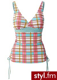 Bonprix Top plażowy jasnoróżowo-jasnoniebieski 922593_17275 - Na plażę Bielizna Moda