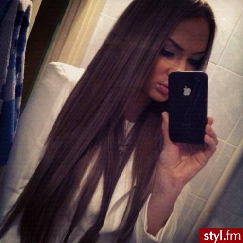 Brązowe Rozpuszczone Proste Na co dzień Długie Fryzury