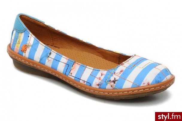 Art BALERINKI LONDON 805 BY (Niebieski) - Balerinki Buty Moda