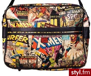 Torba z bohaterami Marvela. http://www.truffleshuffle.co.uk/store/marvel-comics-characters-messenger-bag-p-3540.html - Pozostałe Torebki Moda