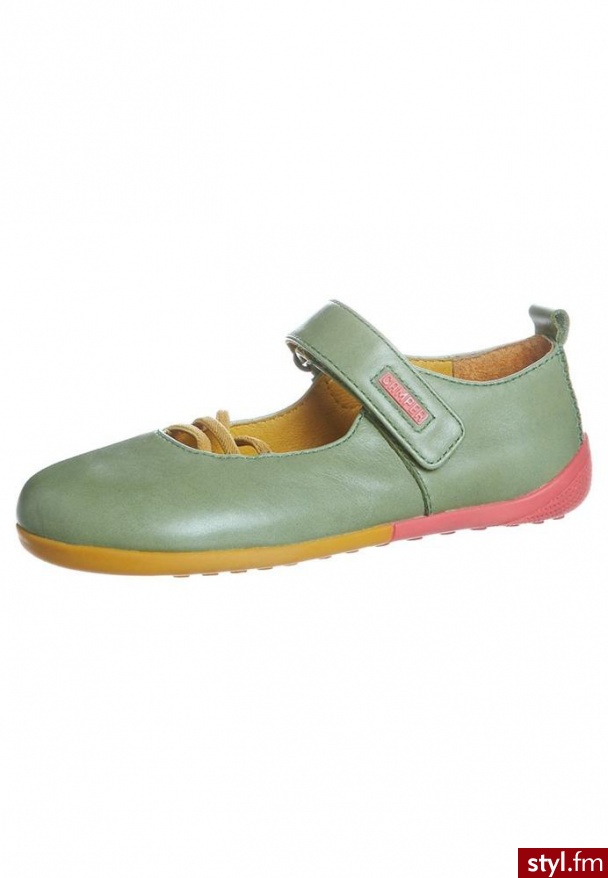 Camper Baleriny z zapięciem zielony - Balerinki Buty Moda