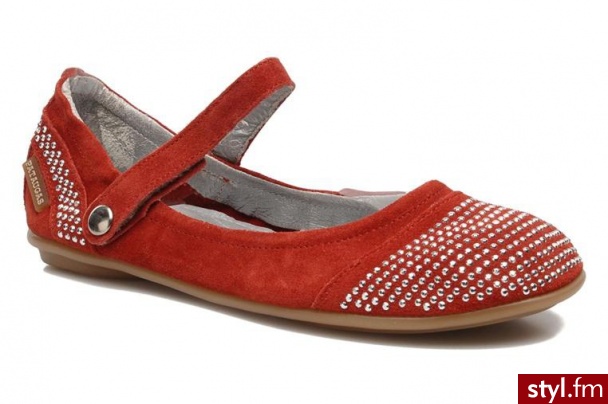 Pataugas Balerinki Swan by (Czerwony) - Balerinki Buty Moda