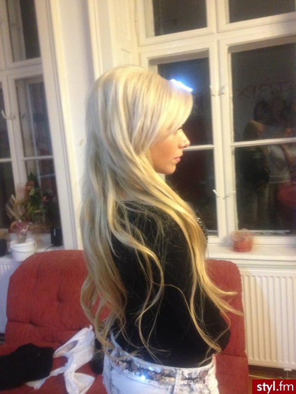 Blond Rozpuszczone Proste Na co dzień Długie Fryzury