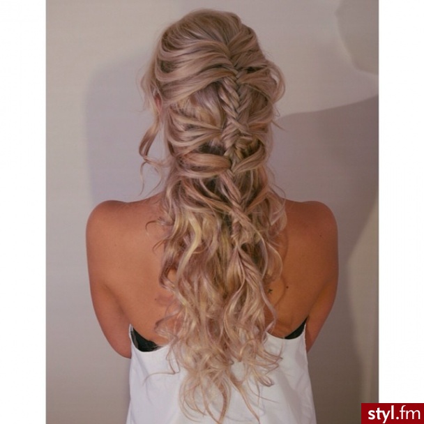 Blond Warkocze Kręcone Na co dzień Długie Fryzury