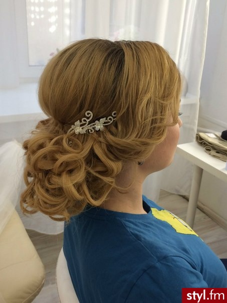 Blond Upięcie Kręcone Ślubne Długie Fryzury