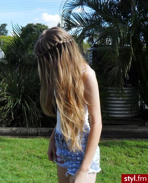 Blond Rozpuszczone Proste Na co dzień Długie Fryzury