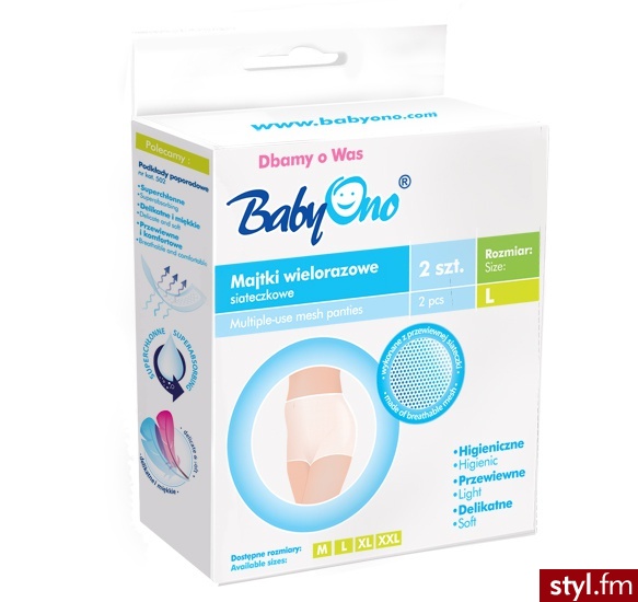 Baby Ono Wielorazowe majtki siateczkowe  XXL 503 - Pozostałe Bielizna Moda