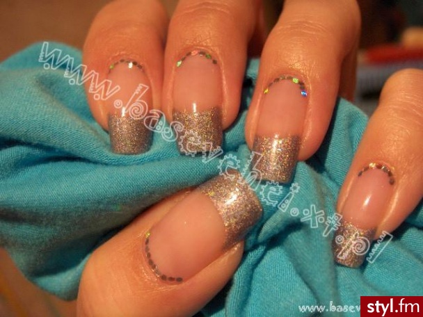 holo french + mini holo - Paznokcie