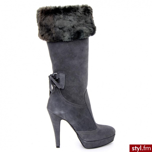 Venezia KOZAKI NA PLATFORMIE 4852 CAM GRIG - Kozaki Buty Moda