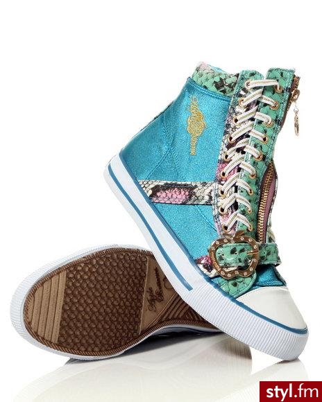 apple bottoms kia snake trim high top - Pozostałe Buty Moda