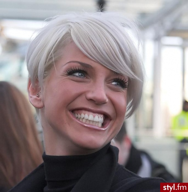 Blond Rozpuszczone Proste z grzywką Na co dzień Krótkie Fryzury