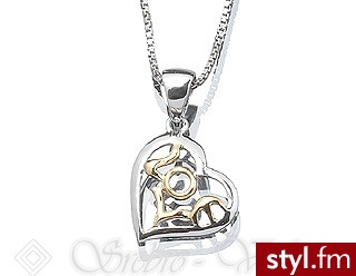Violette Srebrna zawieszka serduszko LOVE PS575 - Wisiorki Biżuteria Moda