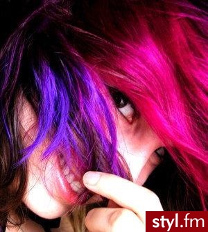 pink and purple - Punk Rock Alternatywne Średnie Fryzury