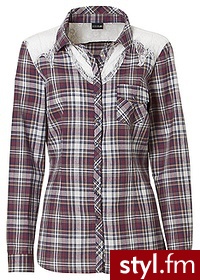 Bonprix Bluzka niebieski w kratę 937485_24880 - Koszule Ciuchy Moda