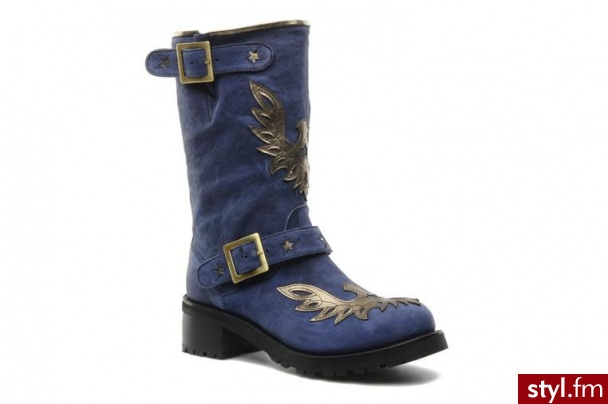 Georgia Rose PÓŁBUTY I BOTKI PERJANE BY GEORGIA ROSE (Niebieski) - Botki Buty Moda