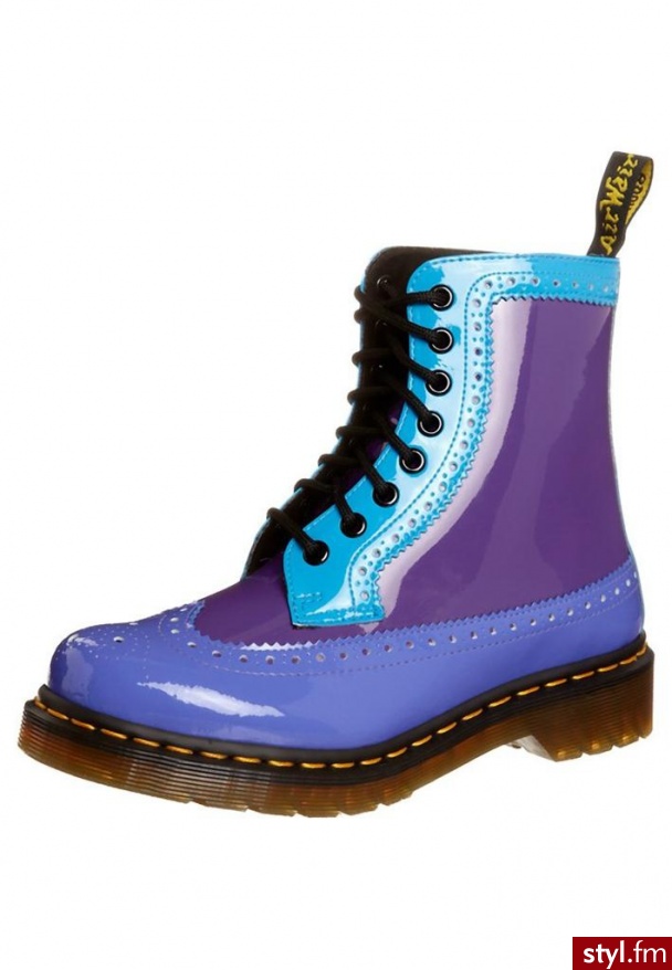Dr. Martens Harrie Botki Sznurowane Lilia (15021) TRAPERY WIELOKOLOROWY - Botki Buty Moda