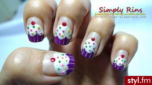 cupcake!<3 - Kwadratowe Naturalne Paznokcie