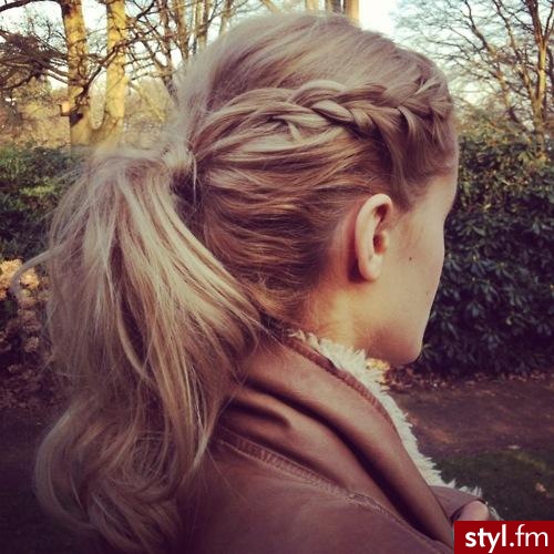 Blond Warkocze Proste Na co dzień Długie Fryzury