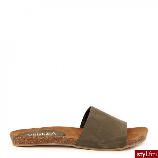Venezia KLAPKI 398 NAB KAKI - Klapki Buty Moda