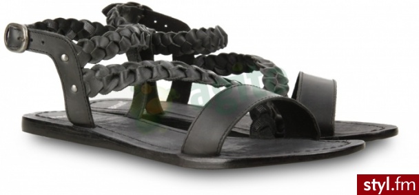 BRONX Sandały plecione czarne 780485 - Sandały Buty Moda
