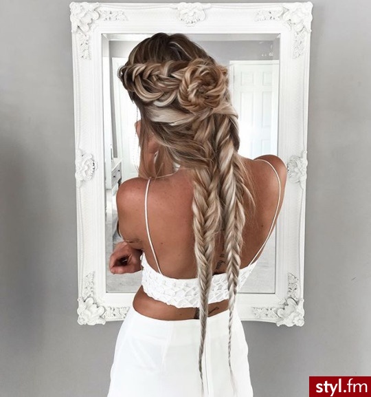 Blond Warkocze Proste Na co dzień Długie Fryzury