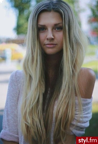 Blond Rozpuszczone Proste Na co dzień Długie Fryzury