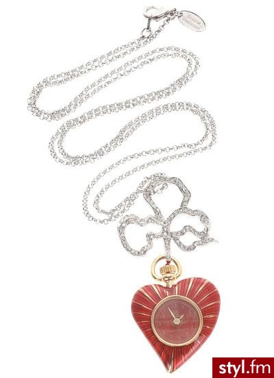 Naszyjnik - zegarek od Vivienne Westwood. Cena: $295. - Pozostałe Dodatki Moda