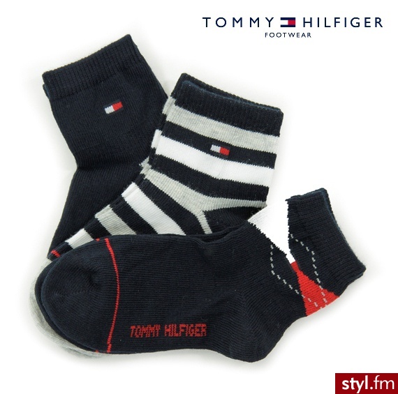 Tommy Hilfiger ZESTAW SKARPETEK BABY GIFTBOX 3P MIDNIGHT BLUE - Rajstopy Bielizna Moda