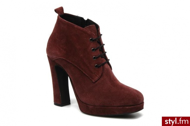 Georgia Rose PÓŁBUTY I BOTKI GIASINA BY GEORGIA ROSE (Bordowy) - Botki Buty Moda