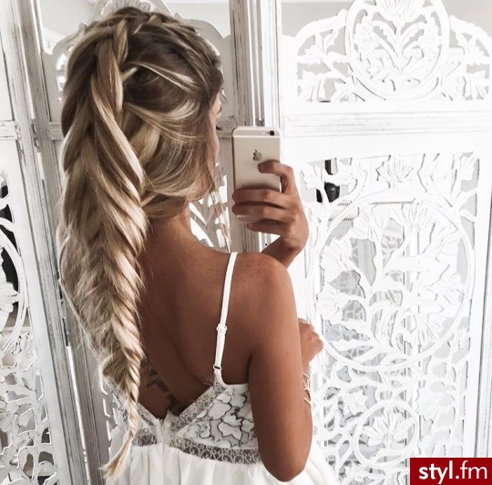 Blond Warkocze Proste Na co dzień Długie Fryzury
