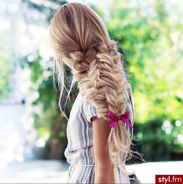 Blond Warkocze Proste Na co dzień Długie Fryzury