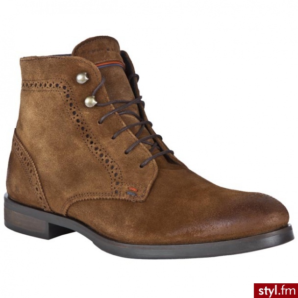 TOMMY HILFIGER kozaki Aaron 3B FM56814708 606 Odcienie beżu i brązu - Kozaki Buty Moda