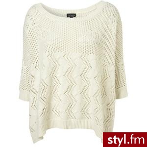 Cream Floral Zig Zag Knitted Jumper - TopShop - Polyvore. Pobrano ze strony: http://www.polyvore.com/cream_floral_zig_zag_knitted/thing?id=30316843 - Misz-masz