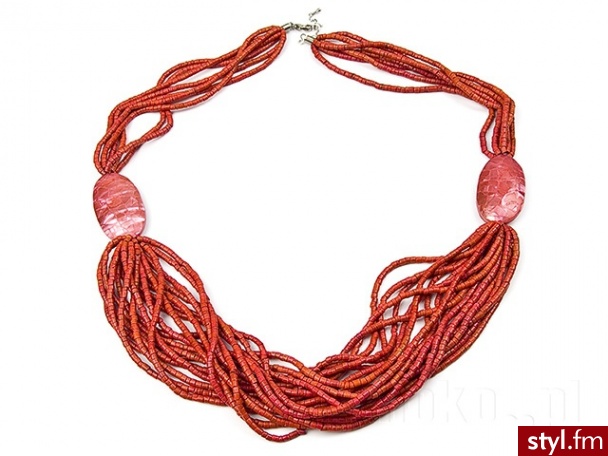 Iloko NASzYJNIK KOLIA ORANGE N1-156 - Naszyjniki Biżuteria Moda