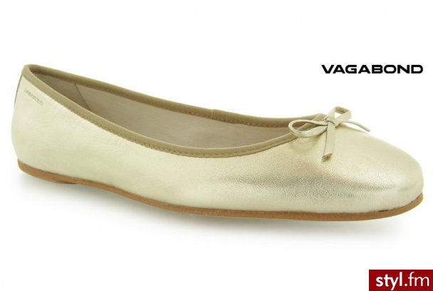 Vagabond BOUNCE Gold - Balerinki Buty Moda
