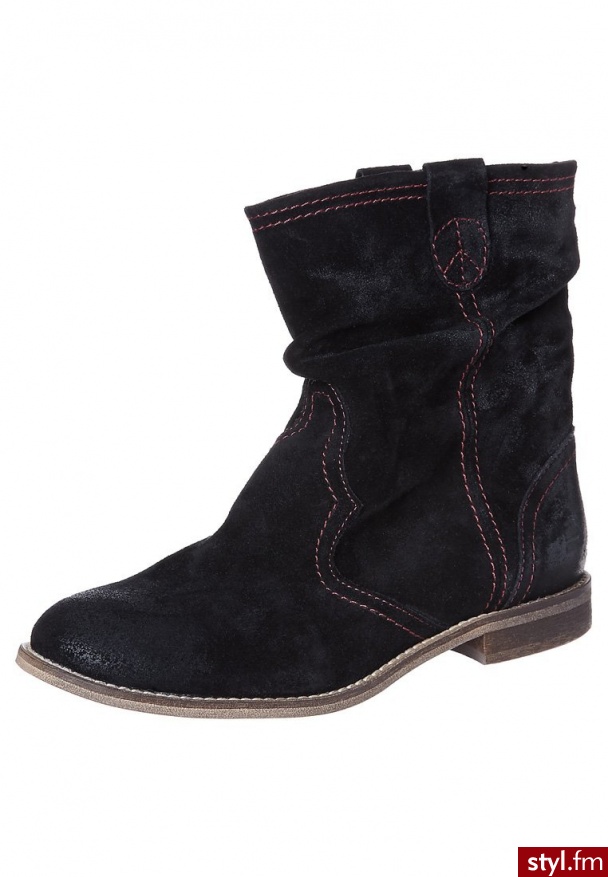 Bullboxer Botki kowbojki i motocyklowe czarny 439501 - Botki Buty Moda
