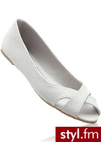Bonprix Baleriny szary melanż 979754_18210 - Balerinki Buty Moda