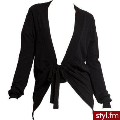 ADELIE Schwarzer Cardigan mit Schleife zum Knoten - Fornarina - Polyvore. Pobrano ze strony: http://www.polyvore.com/adelie_schwarzer_cardigan_mit_schleife/thing?id=17135413 - Pozostałe Ciuchy Moda