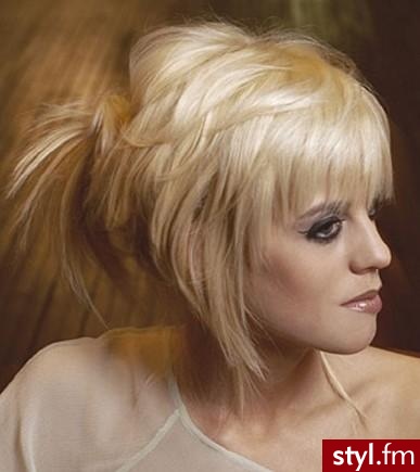 Blond Upięcie Proste z grzywką Na co dzień Średnie Fryzury
