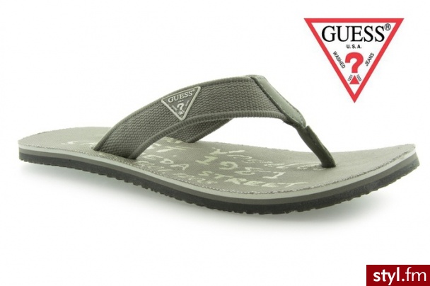 Guess JAPONKI ABBY FABRIC FLIPFLOP GREY - Klapki Buty Moda