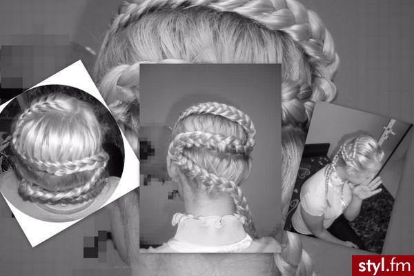 Blond Warkocze Proste Wieczorowe Długie Fryzury
