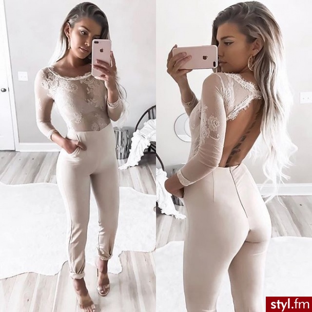 Materiałowe Spodnie Moda