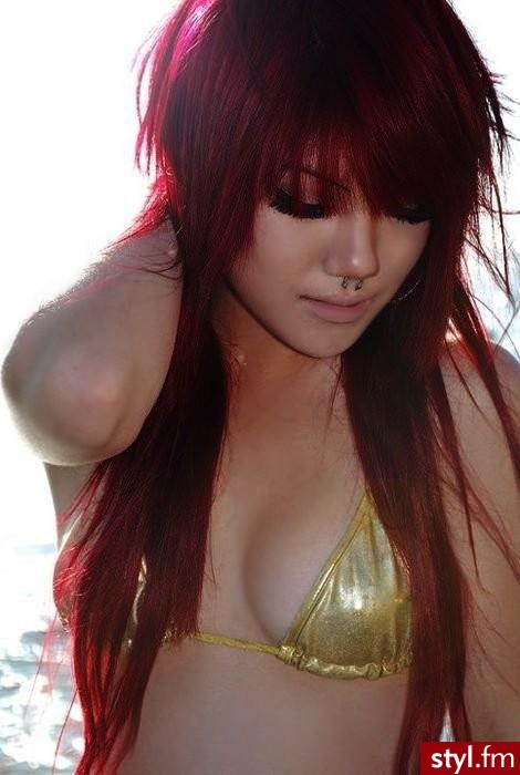 red hair - Długie Fryzury