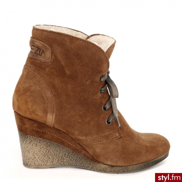 Venezia BOTKI NA KOTURNIE 930 Z+L CUOIO - Botki Buty Moda