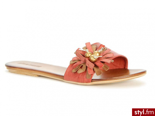 Gino rossi KLAPKI DL635L (czerwony) - Klapki Buty Moda